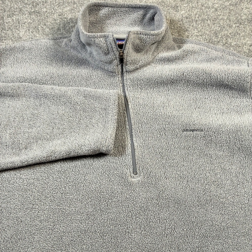 Patagonia Capilene Quarter Zip Pullover Mens Large Gray Fleece Mock Neck